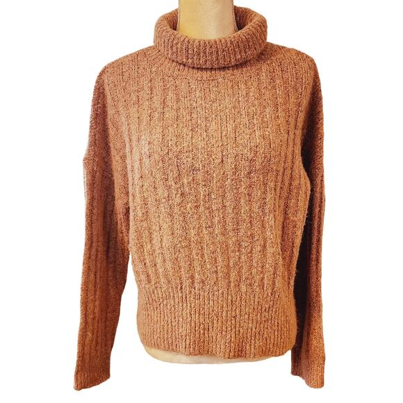 William Rast Women's Multicolor Heathered Turtle Neck Wool Blend Sweater Medium - Picture 5 of 7